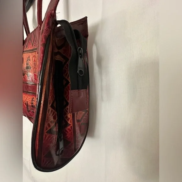 Small leather Shantiniketan Women's Purse Bag Handicraft - Picture 3 of 4